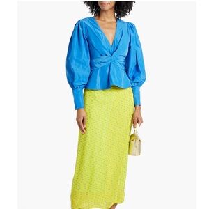 Veronica Beard Seema wrap-effect taffeta blouse